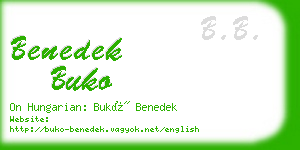 benedek buko business card